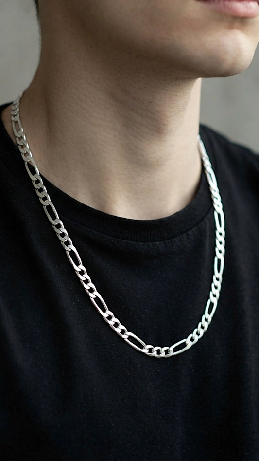 Cadena Cartier 6mm Ancho - 60cm Plata Italiana 925