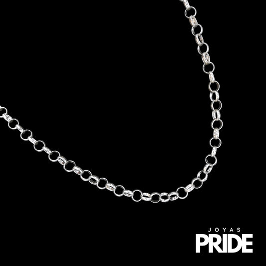 Cadena Rolo 60cm Plata Italiana 925