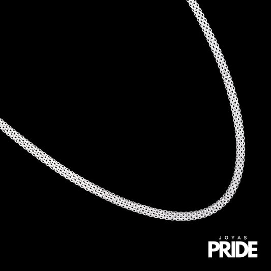 Cadena Tejido Chino 60cm Plata Italiana 925