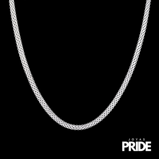 Cadena Tejido Chino 60cm Plata Italiana 925