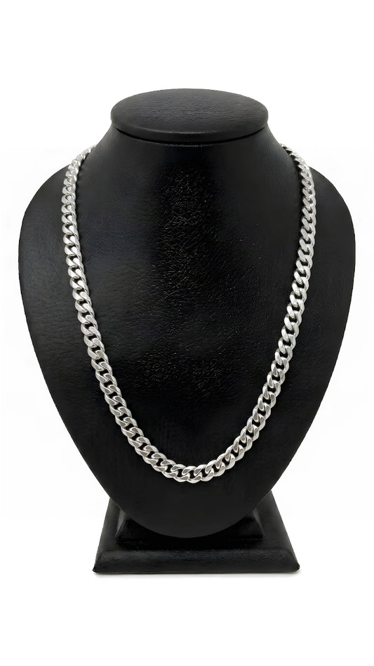Cadena Grumet 1cm Ancho - 60cm Plata Italiana 925