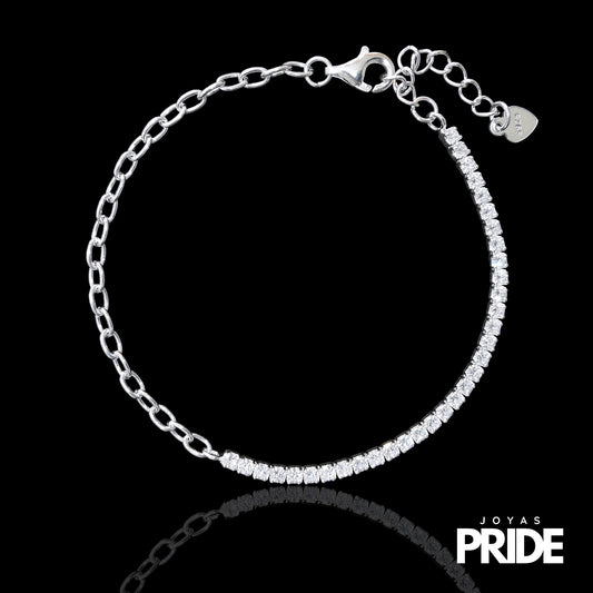 Pulsera Tenis Circones Plata Italiana 925