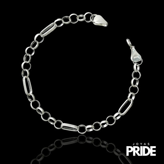 Pulsera Rolo Facetado Plata Italiana 925