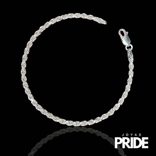 Pulsera Tourbillón 3mm Grosor Plata Italiana 925