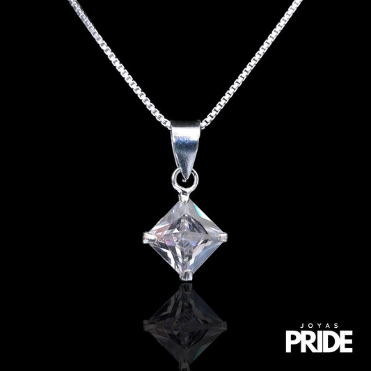 Collar Cristal Portal De Luz 50cm Plata Italiana 925