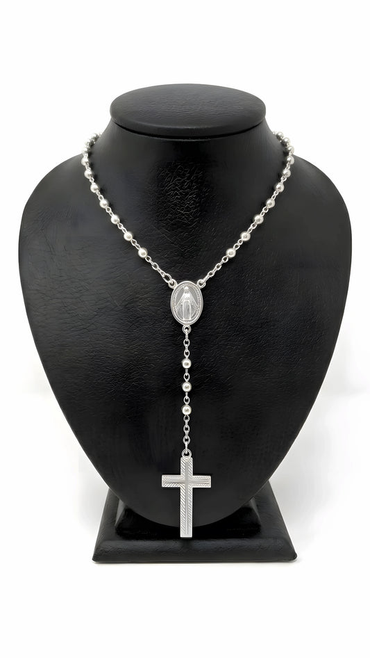 Cadena Rosario Luxury Plata Italiana 925