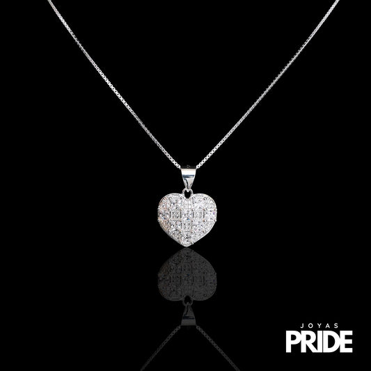 Collar Corazón Latido Eterno 50cm Plata Italiana 925