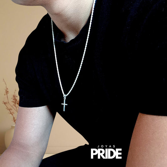 Colgante Cruz Plata Italiana 980