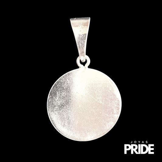 Colgante Medalla Mediana Lisa Plata Italiana 980