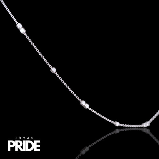 Collar Aurora De Destellos 50cm Plata Italiana 925