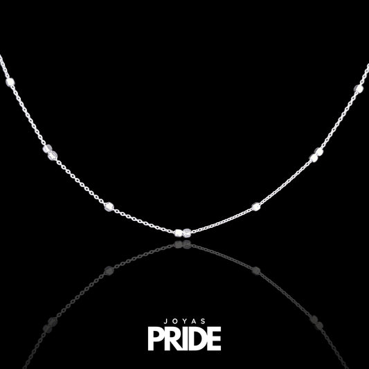Collar Aurora De Destellos 50cm Plata Italiana 925