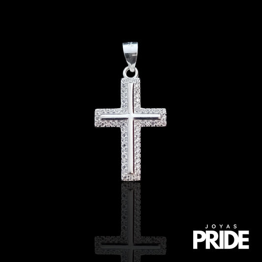 Colgante Cruz Bravura Plata Italiana 925