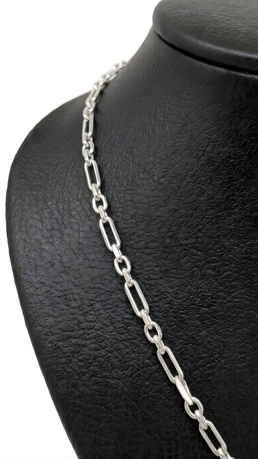 Cadena Eslabones 4mm Ancho - 50cm Plata Italiana 925