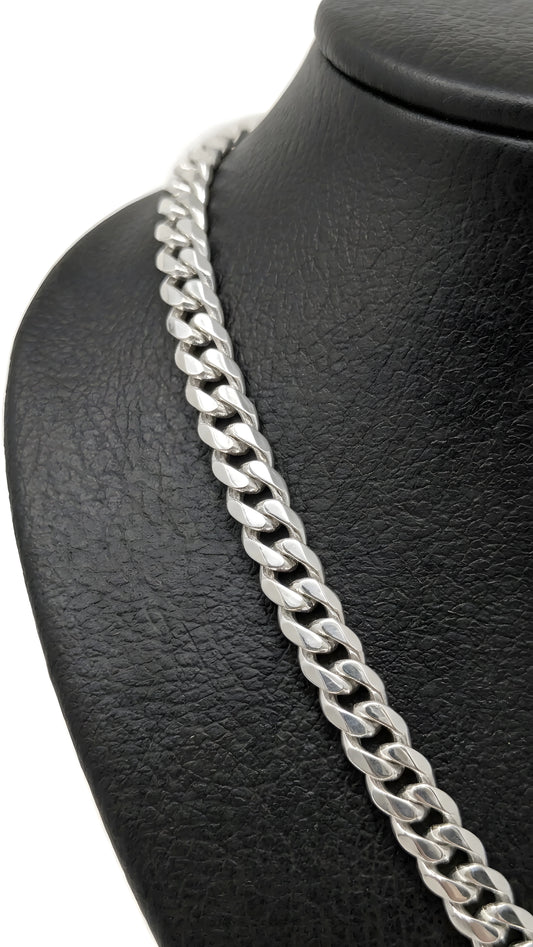 Cadena Grumet 1cm Ancho - 60cm Plata Italiana 925