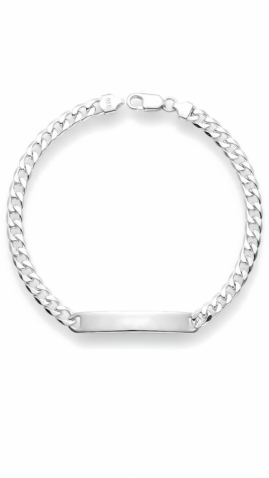 Pulsera Grumet Piocha 7mm Ancho Plata Italiana 925