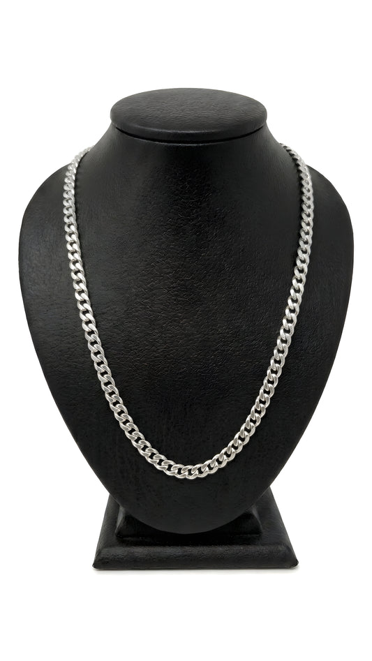 Cadena Grumet 5mm Ancho - 60cm Plata Italiana 925