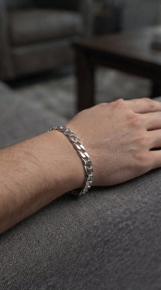 Pulsera Grumet 1cm Ancho Plata Italiana 925