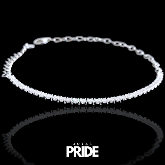 Pulsera Tenis Circones Plata Italiana 925