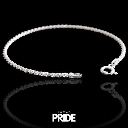 Pulsera Tourbillón 2mm Grosor Plata Italiana 925