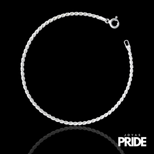 Pulsera Tourbillón 2mm Grosor Plata Italiana 925