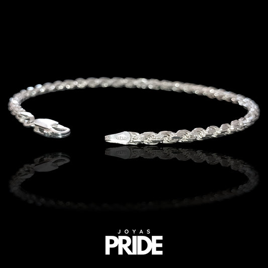 Pulsera Tourbillón 3mm Grosor Plata Italiana 925