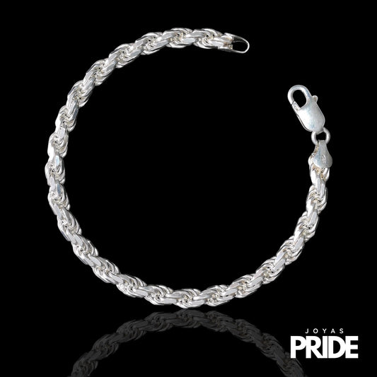 Pulsera Tourbillón 6mm Grosor Plata Italiana 925