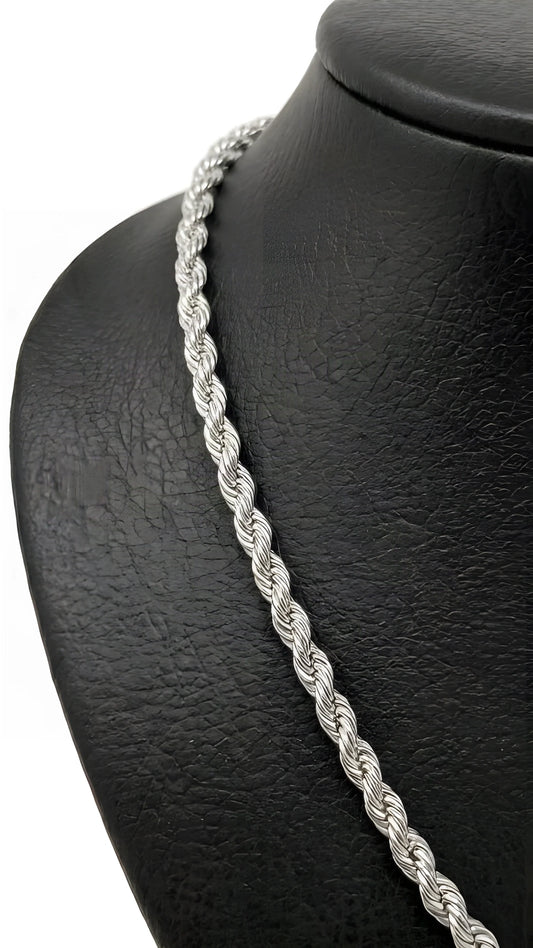 Cadena Tourbillón 5mm Grosor - 60cm Plata Italiana 925