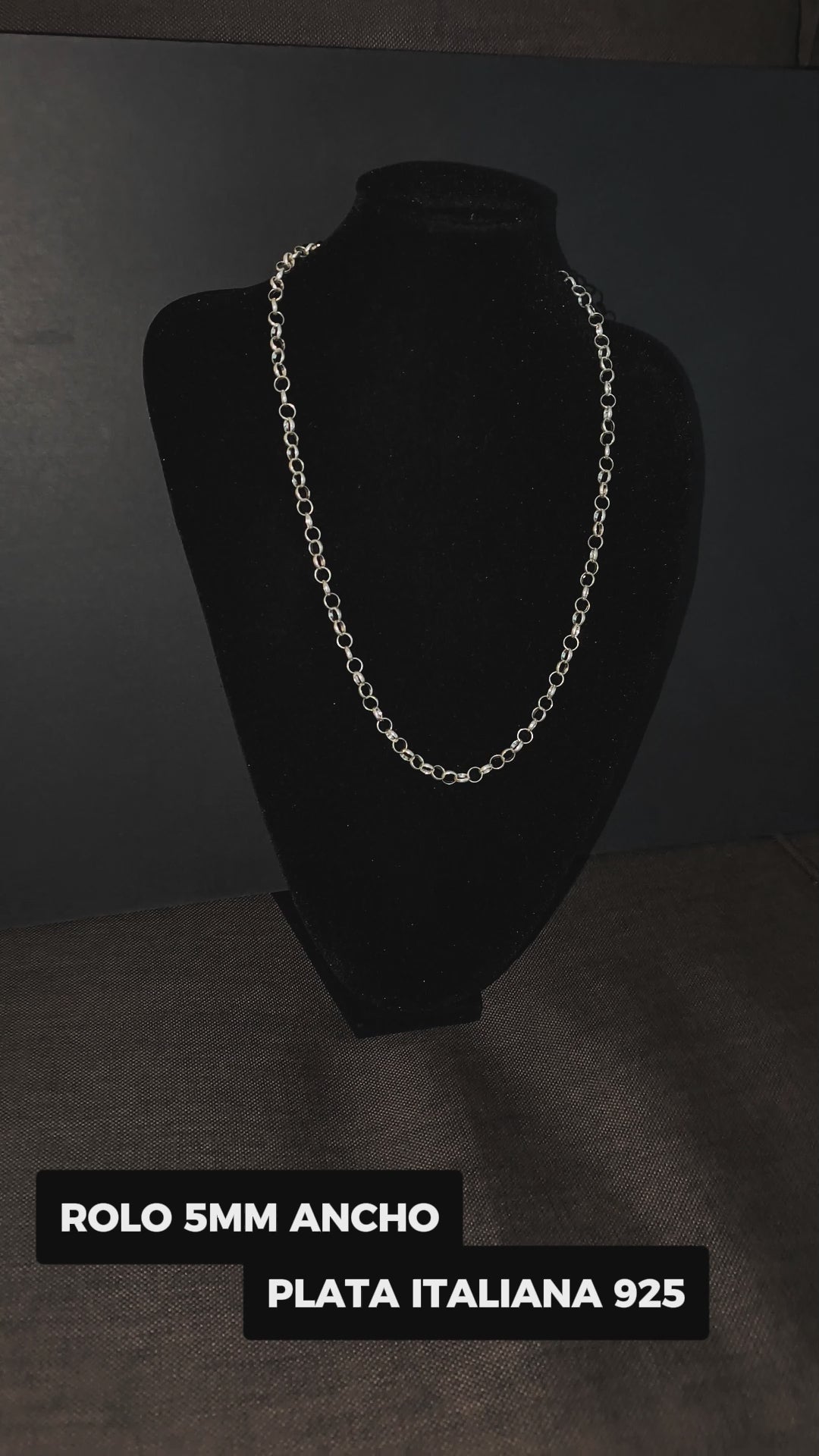 Cadena Rolo 60cm Plata Italiana 925