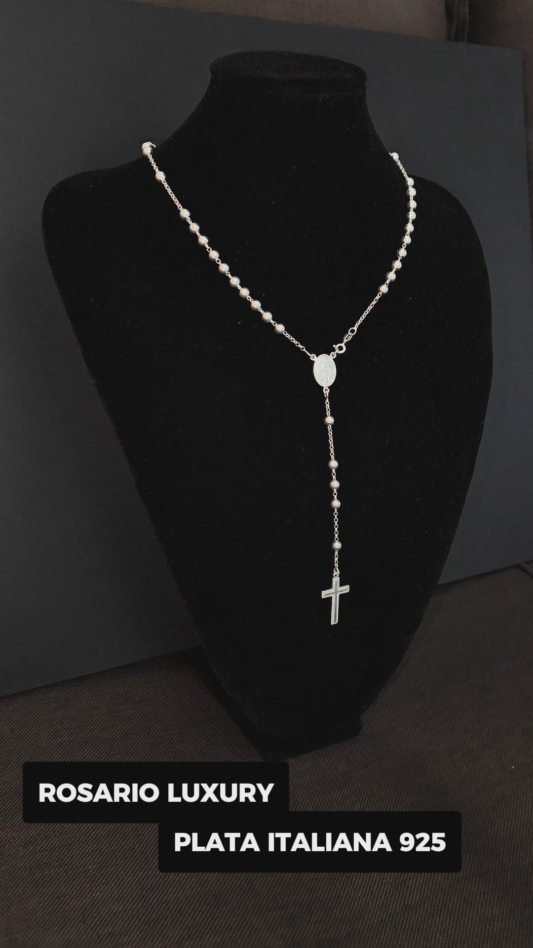Cadena Rosario Luxury Plata Italiana 925