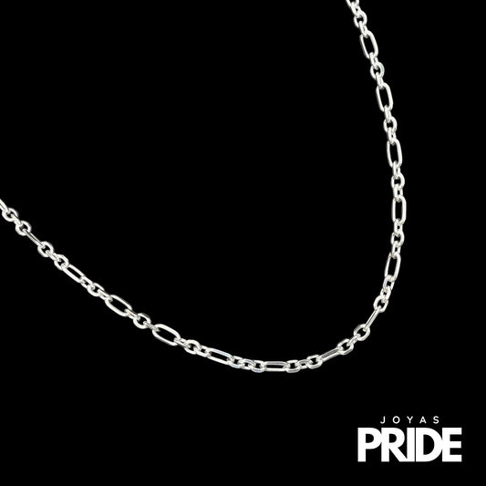 Cadena Eslabones 4mm Ancho - 50cm Plata Italiana 925