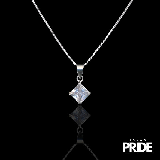 Collar Cristal Portal De Luz 50cm Plata Italiana 925